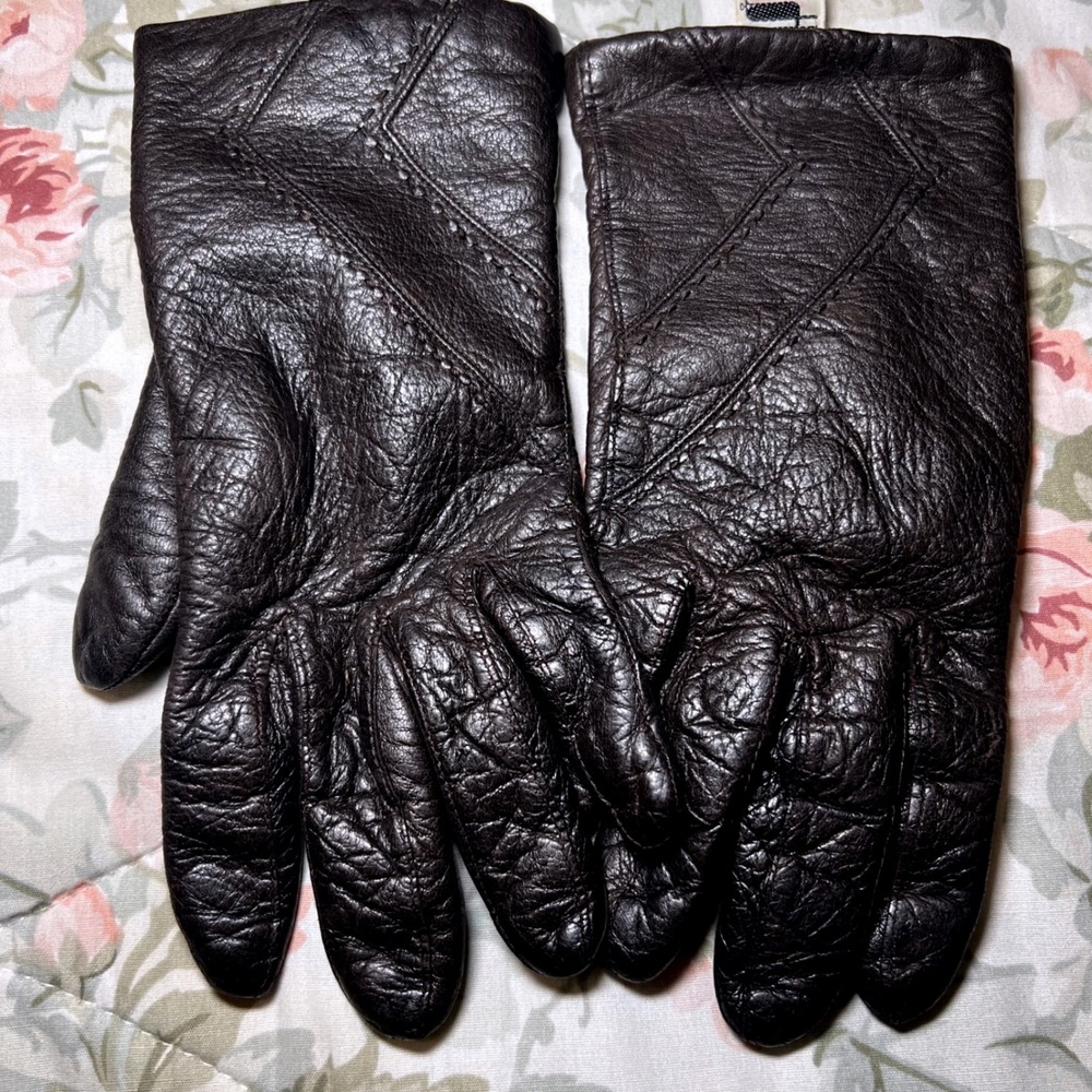 Vintage Younkers Soft Leather Gloves Made in Italy Size 6.5/SM Acrylic Lined